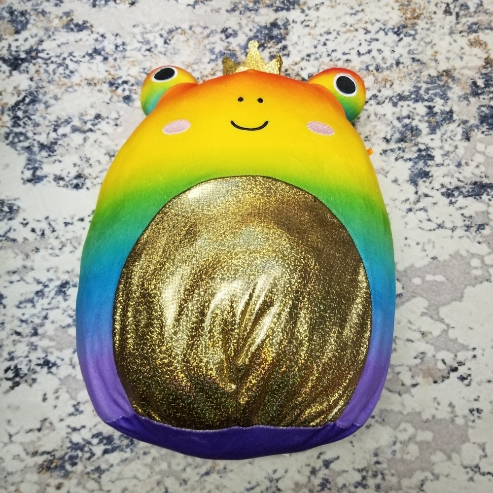 Rare Squishmallow Vas The Prince Frog Rainbow Shimmery 12 Inch